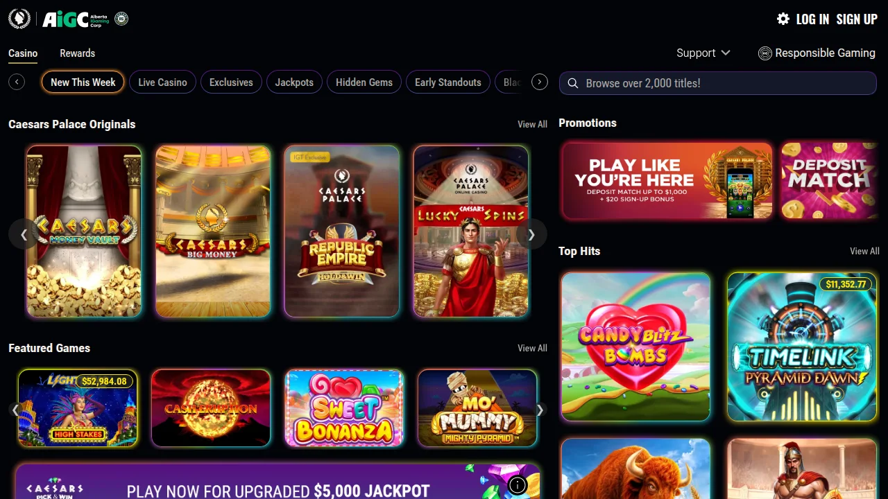 Caesars Palace Online Casino hero