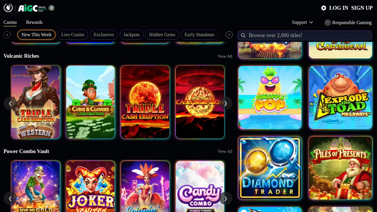 Caesars Palace Online Casino homepage as it appears to Alberta players