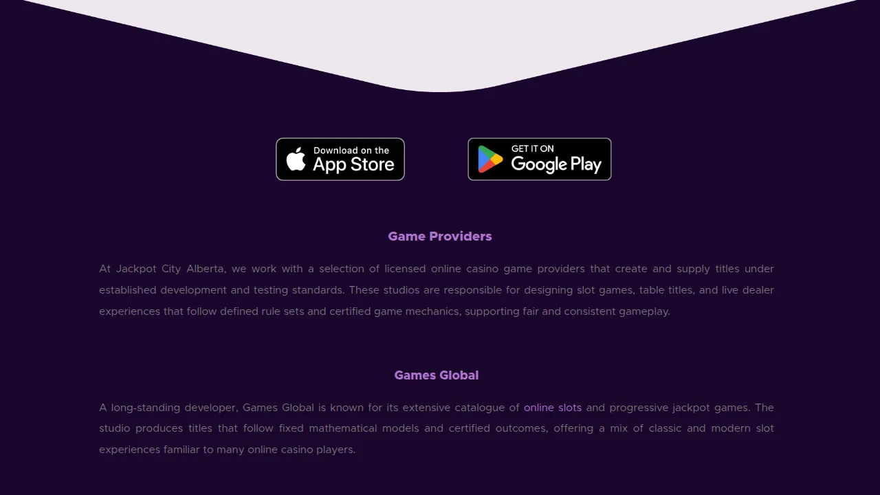 Jackpot City casino public homepage and game lobby