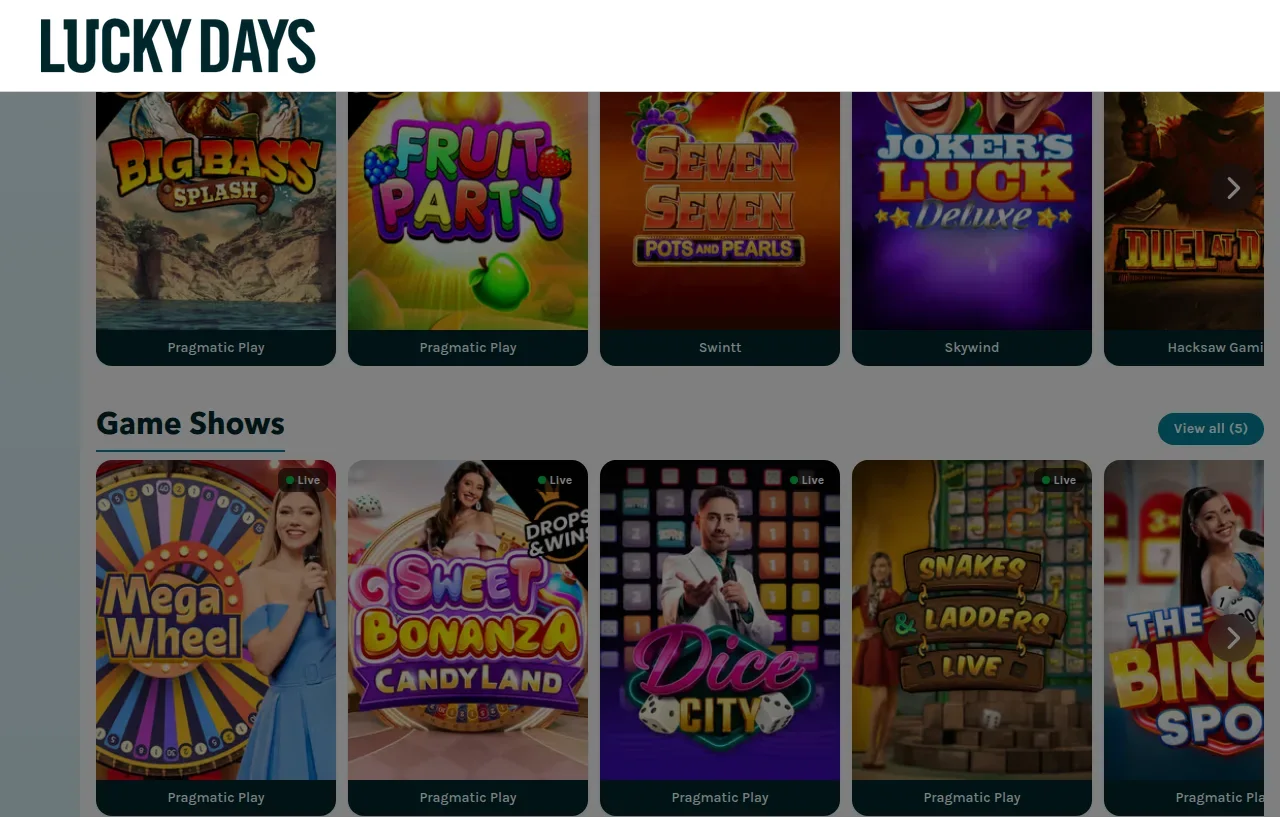 LuckyDays Casino slots