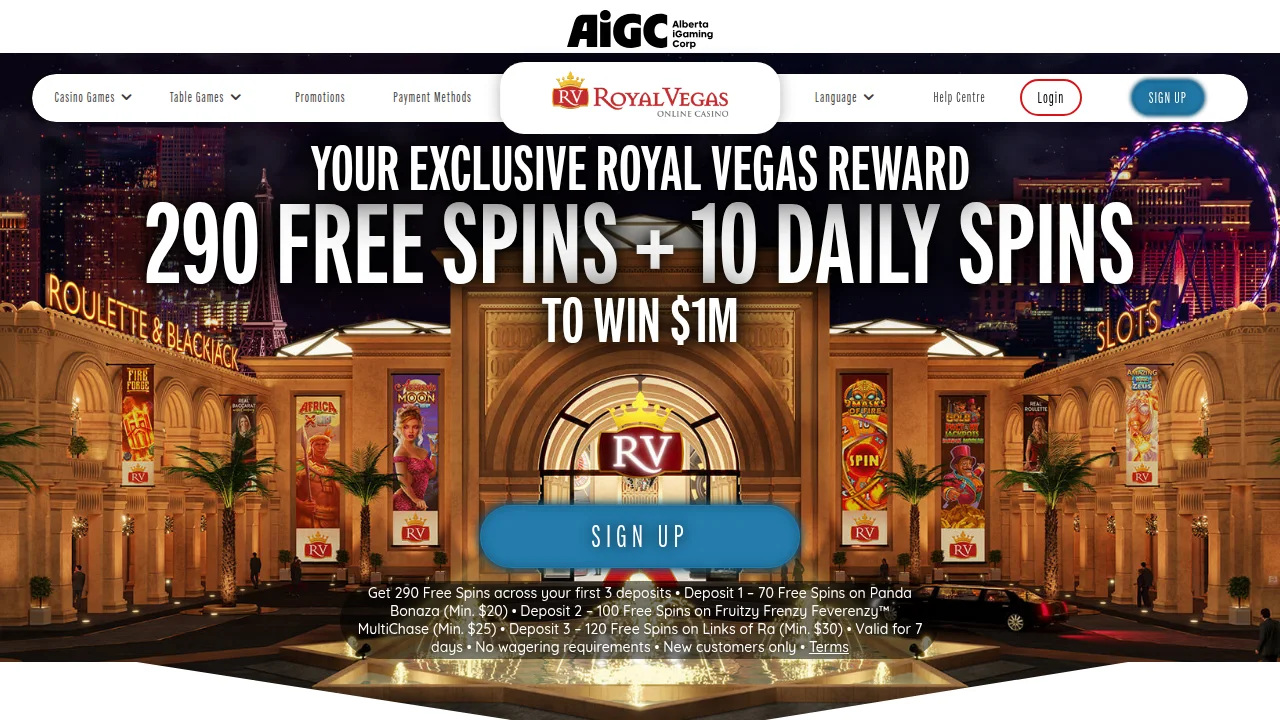 Royal Vegas hero