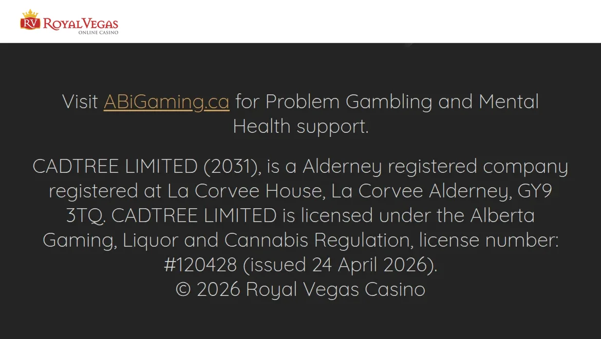 Royal Vegas licence