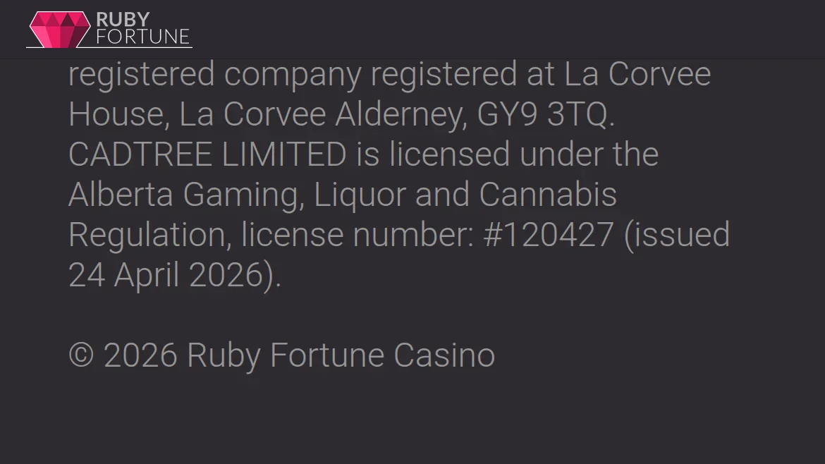 Ruby Fortune licence