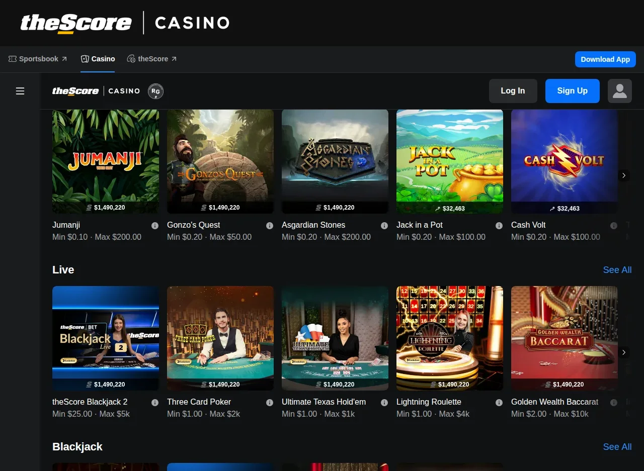 theScore Casino lobby
