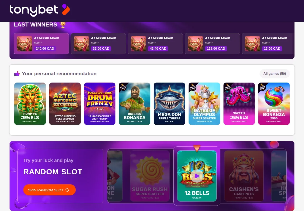 Tonybet slots